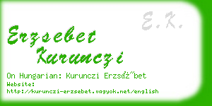 erzsebet kurunczi business card